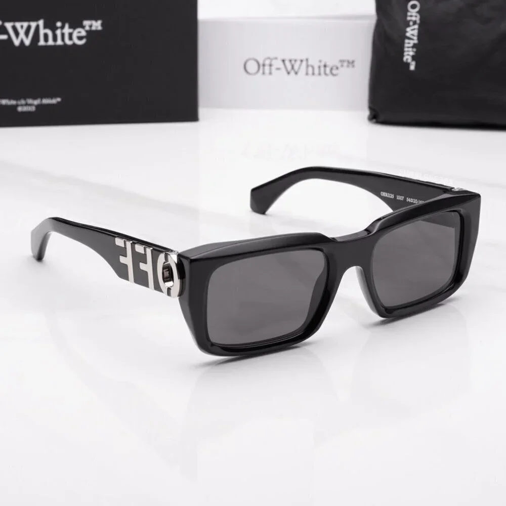 NWT Off-White Hays Black Rectangle 54mm Sunglasses